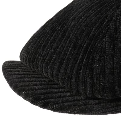 Kaszkiet - Stetson Hatteras Corduroy Jersey Newsboy Cap (czarny)