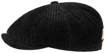 Kaszkiet - Stetson Hatteras Corduroy Jersey Newsboy Cap (czarny)