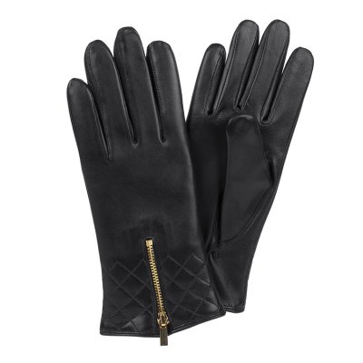 Rękawice - HK Women's Hairsheep Leather Glove with Gold Zip (Czarny)