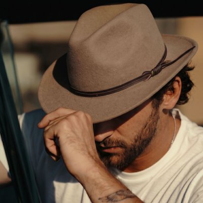 Kapelusze - Gårda Vicenza Crushable Wool felt Fedora (beżowy)