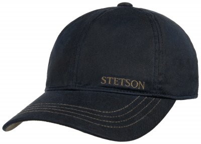 Caps - Stetson Baseball Cap Waxed Cotton WR (ciemnoniebieski)