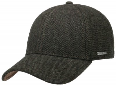 Caps - Stetson Wool Herringbone Baseball Cap (zielony)
