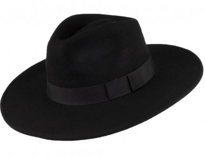 Kapelusze - Jaxon The Author Wide Brim Fedora Hat (czarny)