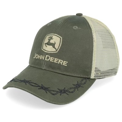 Czapka z daszkiem - John Deere Oilskin Look Mesh Back Cap (oliwkowy/ecru)