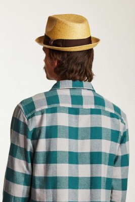 Kapelusze - Brixton Castor (tan stripe)