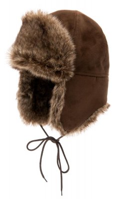 Trapper hat - CTH Ericson Esbjörn Faux Suede (brązowy)