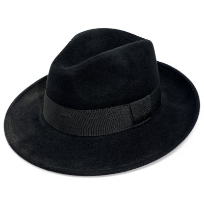 Kapelusze - Gårda Volterra Fedora Wool Hat (czarny)