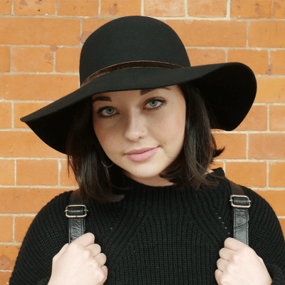 Kapelusze - Vintage Wool Floppy Hat (czarny)