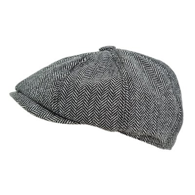 Kaszkiet - Gårda Digby Newsboy Cap (czarny/biały)