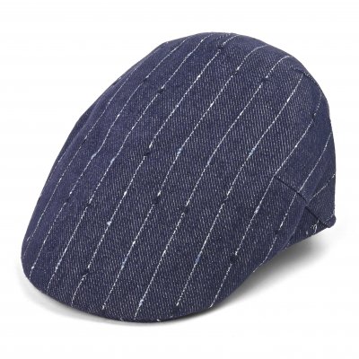 Gubbkeps / Flat cap - Gårda Pomonte Linen Mix Flat Cap (blå)
