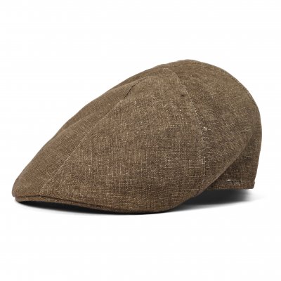 Kaszkiet - Gårda Tallone Linen Flat Cap (brązowy)