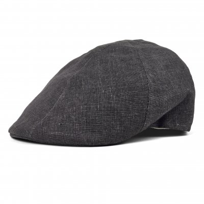 Gubbkeps / Flat cap - Gårda Tallone Linen Flat Cap (mörkgrå)