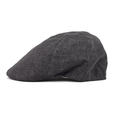 Gubbkeps / Flat cap - Gårda Tallone Linen Flat Cap (mörkgrå)