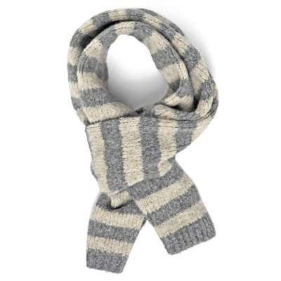 Szaliki - Gårda Grindelwald Striped Wool Mix Scarf (beżowy/szary)