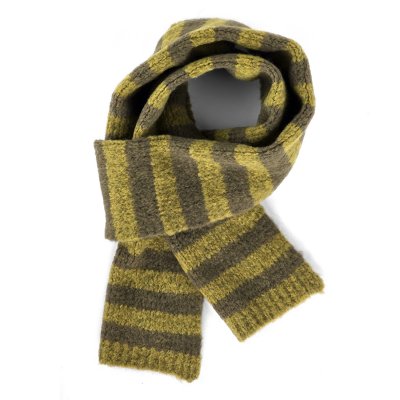 Szaliki - Gårda Grindelwald Striped Wool Mix Scarf (zielony)