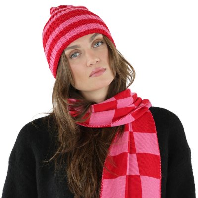 Szaliki - Gårda Kitzbühel Merino Wool Check Scarf (czerwony/różowy)