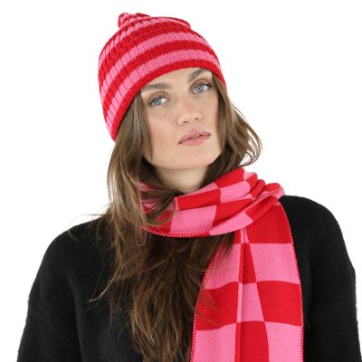 Szaliki - Gårda Kitzbühel Merino Wool Check Scarf (czerwony/różowy)