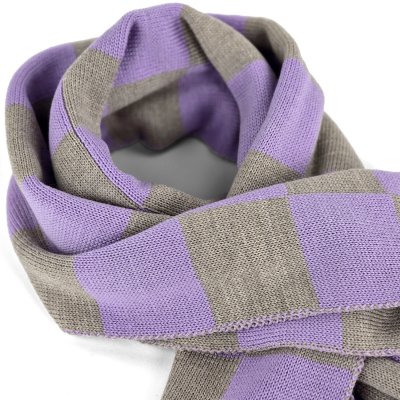 Szaliki - Gårda Kitzbühel Merino Wool Check Scarf (fioletowy/beżowy)