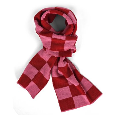 Szaliki - Gårda Kitzbühel Merino Wool Check Scarf (czerwony/różowy)