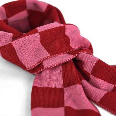 Szaliki - Gårda Kitzbühel Merino Wool Check Scarf (czerwony/różowy)