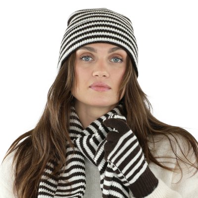 Rękawice - Gårda Cavalese Knitted Wool Mix Gloves (brązowy/biały)