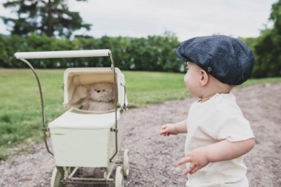 Kaszkiet - CTH Ericson Carl Jr. Organic Cotton Flat Cap (denim)