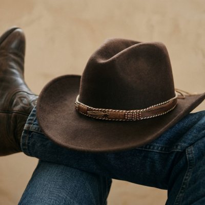 Kapelusze - Gårda Toquerville Crushable Wool felt Western hat (brązowy)