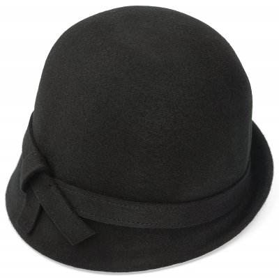 Kapelusze - Gårda Ofena Wool Cloche (czarny)