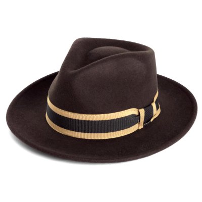 Kapelusze - Gårda Belluno Crushable Wool felt Fedora (brązowy)