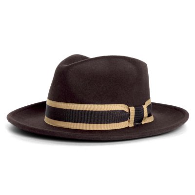 Kapelusze - Gårda Belluno Crushable Wool felt Fedora (brązowy)