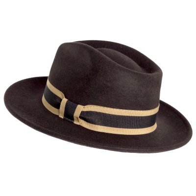 Kapelusze - Gårda Belluno Crushable Wool felt Fedora (brązowy)