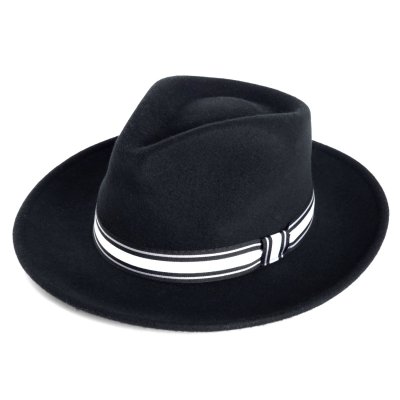 Kapelusze - Gårda Belluno Crushable Wool felt Fedora (czarny)