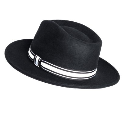 Kapelusze - Gårda Belluno Crushable Wool felt Fedora (czarny)