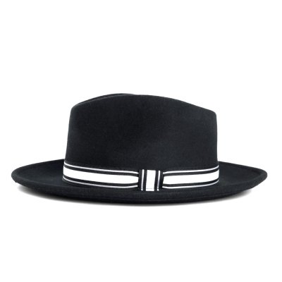 Kapelusze - Gårda Belluno Crushable Wool felt Fedora (czarny)
