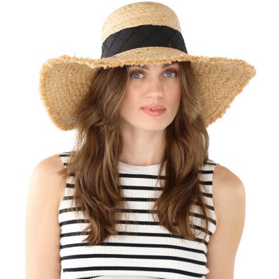 Słomiany kapelusz - Gårda Biarritz Sun Hat (naturalny/czarny)