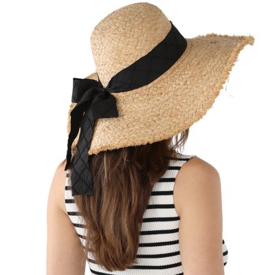 Słomiany kapelusz - Gårda Biarritz Sun Hat (naturalny/czarny)
