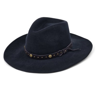 Kapelusze - Gårda Bowmont Crushable Wool felt Western hat (niebieski)