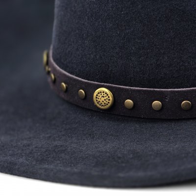 Kapelusze - Gårda Bowmont Crushable Wool felt Western hat (niebieski)