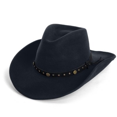 Kapelusze - Gårda Bowmont Crushable Wool felt Western hat (czarny)