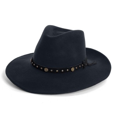 Kapelusze - Gårda Bowmont Crushable Wool felt Western hat (czarny)