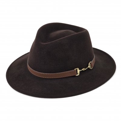 Kapelusze - Gårda Braga Wool felt Fedora (brązowy)
