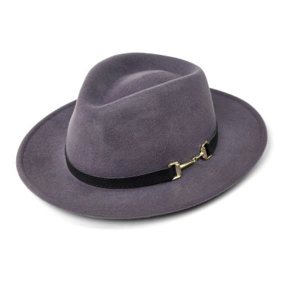 Kapelusze - Gårda Braga Wool felt Fedora (szary)