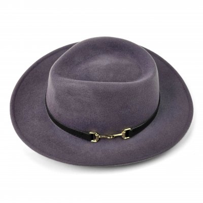 Kapelusze - Gårda Braga Wool felt Fedora (szary)