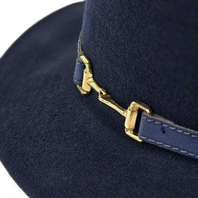 Kapelusze - Gårda Braga Wool felt Fedora (granatowy)