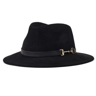 Kapelusze - Gårda Braga Wool felt Fedora (czarny)