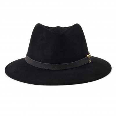 Kapelusze - Gårda Braga Wool felt Fedora (czarny)