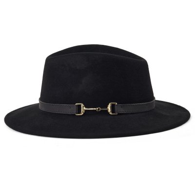 Kapelusze - Gårda Braga Wool felt Fedora (czarny)