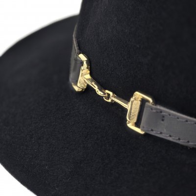 Kapelusze - Gårda Braga Wool felt Fedora (czarny)
