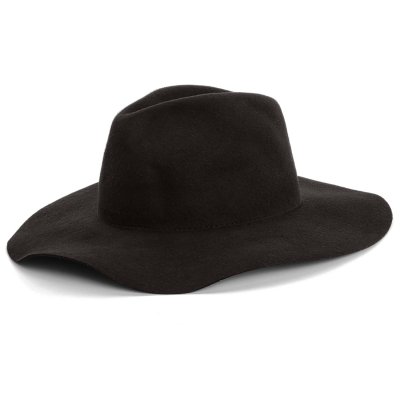 Kapelusze - Gårda Fabriano Wide Brim Wool Fedora (czarny)