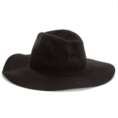 Kapelusze - Gårda Fabriano Wide Brim Wool Fedora (czarny)